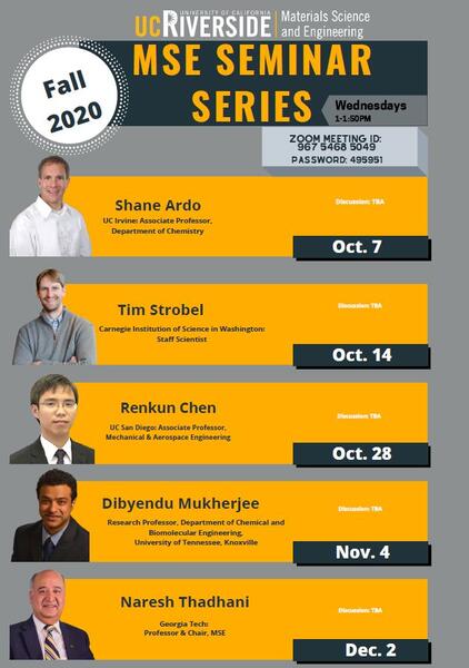 MSE Fall 2020 Speaker Series Schedule