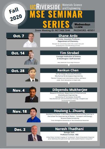 MSE Fall 2020 Speaker Series Schedule