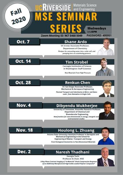 MSE Fall 2020 Speaker Series Schedule